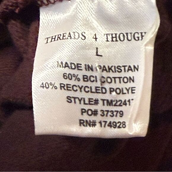 Threads 4 Thought Mens Burgundy Multi Dark Cloud Wash Hoodie Size L - Picture 12 of 12